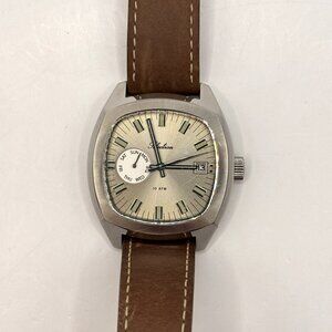 Selectron Men's Watch Stainless Steel Water Resistant 100 Meters Leather Band